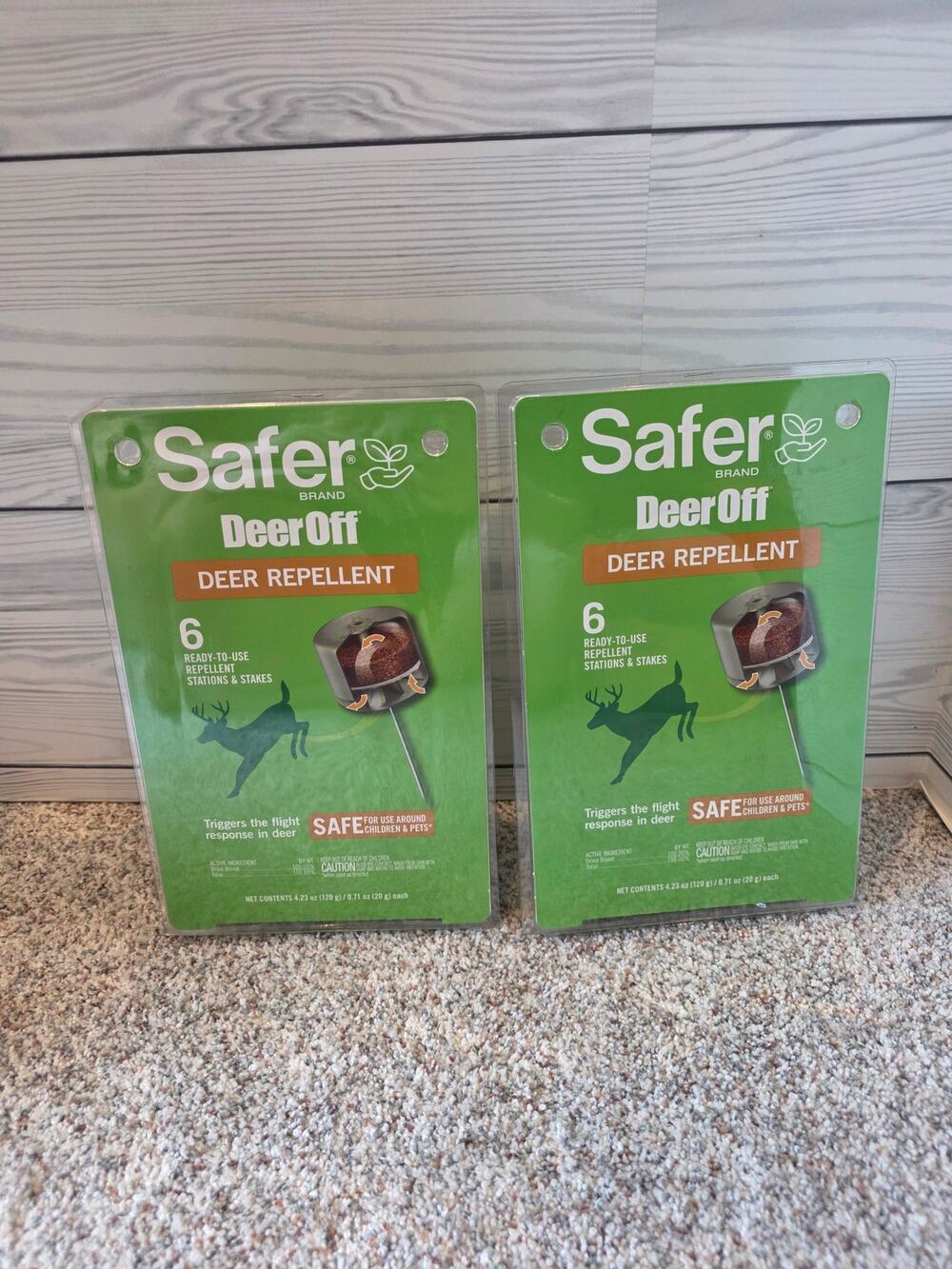 (2) Packs Deer Off Deer Repelling Stations Safer Brand 12 Stations with Stakes